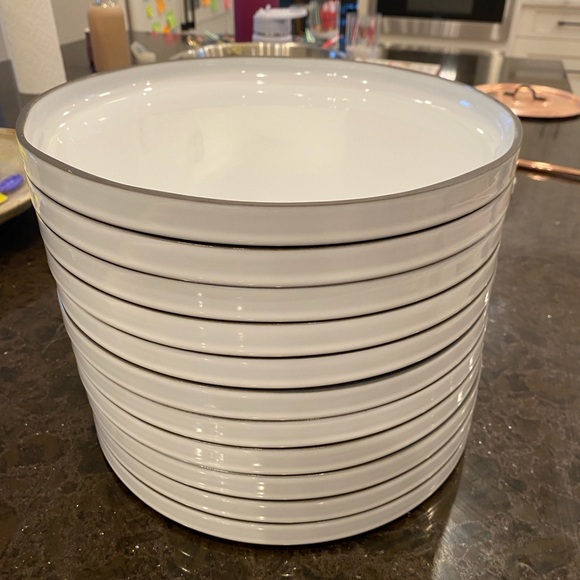 Revol France Rimmed Modern Dinner Plates set of 11 - Picture 5 of 11